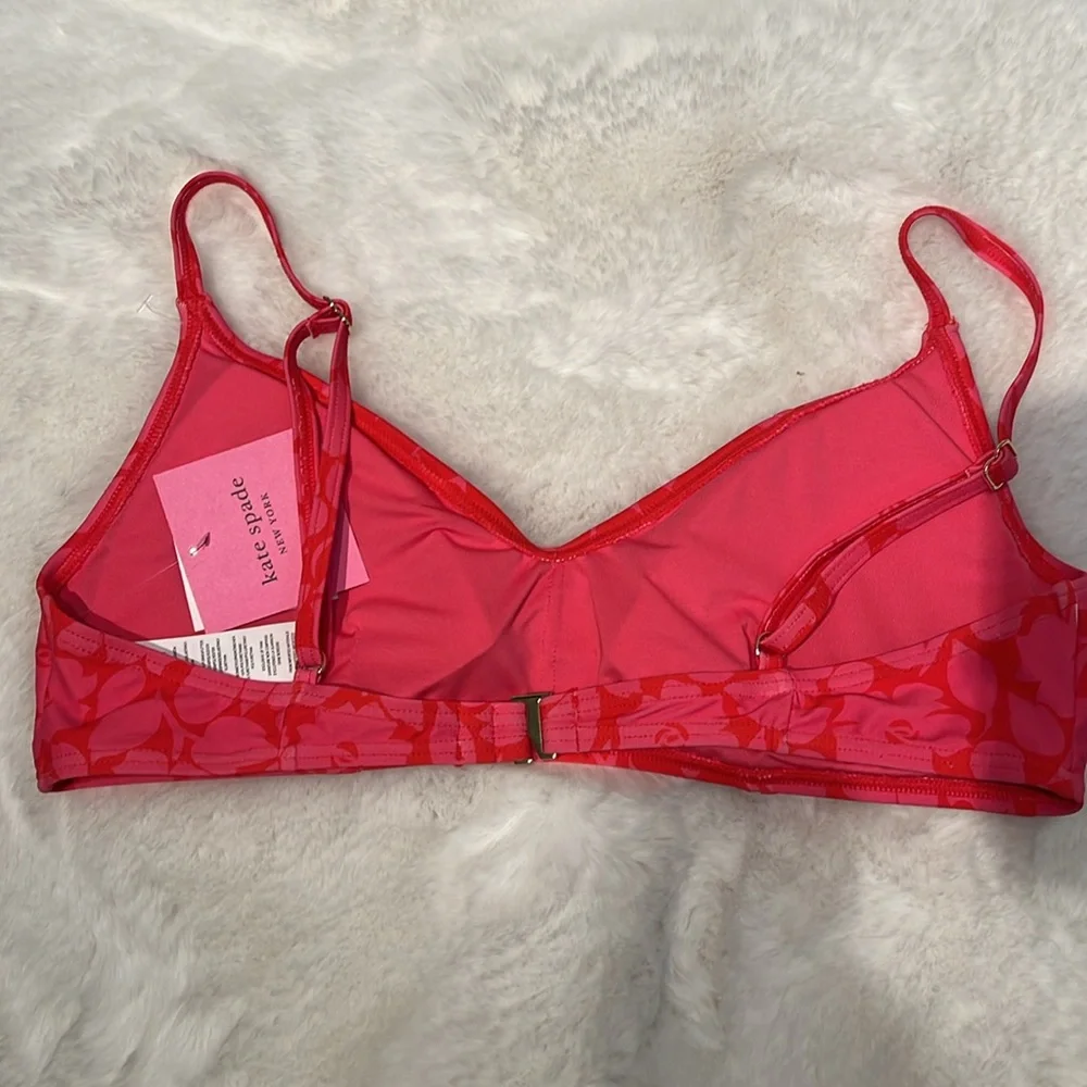 Kate Spade Flame Scarlett Bikini Top size‎ L NWT